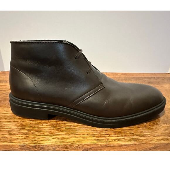 Hugo Boss Calev Leather Chukka Boots Men’s 43 Dark Brown Designer Dress Casual main image 5